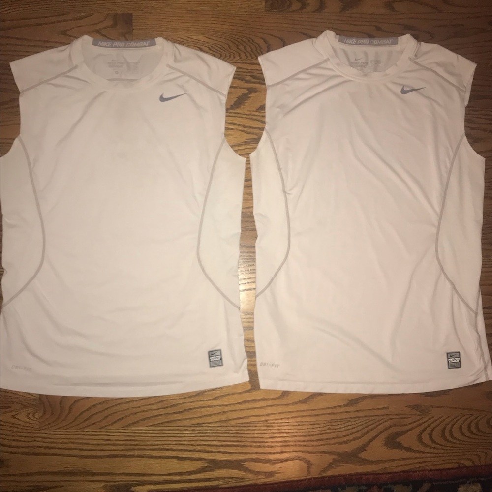 Lot of 2! Nike Pro Combat Dri-Fit fitted tank tops